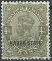 King George V wearing Imperial Crown of India - overprinted