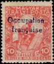 Blue Overprinted Semi-Postal Stamp of Hungary 1916-1917