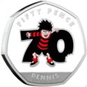 50 Pence (Dennis's 70th Anniversary - Dennis - Silver)