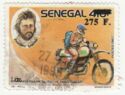 Thierry Sabine and Motor Cyclist (overprinted)