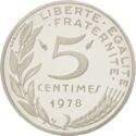 5 Centimes (Piedfort - Silver)