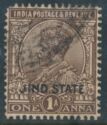 King George V wearing Imperial Crown of India - overprinted