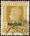 King George VI wearing Imperial Crown of India - overprinted