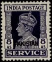 King George VI wearing Imperial Crown of India - overprinted