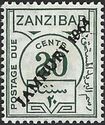 Numeral overprinted "JAMHURI 1964"