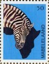 Zebra head on map of Africa