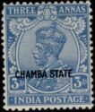 King George V wearing Imperial Crown of India - overprinted