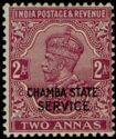 King George V wearing Imperial Crown of India - overprinted