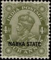 King George V wearing Imperial Crown of India- overprinted