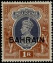 King George VI wearing Imperial Crown of India - overprinted