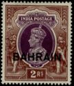 King George VI wearing Imperial Crown of India - overprinted
