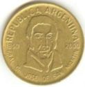 50 Centavos (150th Death anniversary of general San MartĂn - Plain edge)