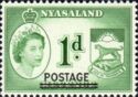 Queen Elizabeth II and Badge of Nyasaland - overprinted