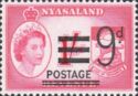 Queen Elizabeth II and Badge of Nyasaland - optd and surch