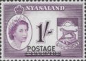 Queen Elizabeth II and Badge of Nyasaland - overprinted