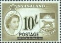 Queen Elizabeth II and Badge of Nyasaland - overprinted