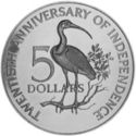 5 Dollars (20th Anniversary of Independence - Silver edition)
