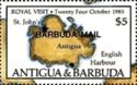 Map of Antigua - Overprinted