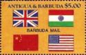 Flags of the UK, India, China and the USA - Overprinted