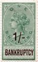 Queen Victoria Bankruptcy 1/- Surcharged