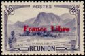 Salazie: Peak of Anchain overprinted France Libre