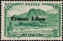Salazie: Peak of Anchain overprinted France Libre