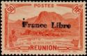 Salazie: Peak of Anchain overprinted France Libre