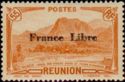 Salazie: Peak of Anchain overprinted France Libre