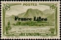 Salazie: Peak of Anchain overprinted France Libre