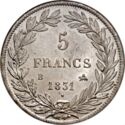 5 Francs (Louis Philips I. B - Rouen. Engraved edge)