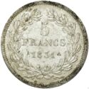 5 Francs (Louis Philips I. B - Rouen. Relief edge)