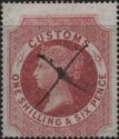 Queen Victoria Customs 1/6d