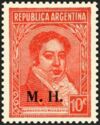 Bernardino Rivadavia (1780-1845), ovpt. "M.H."