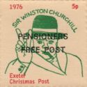 Sir Winston Churchill with cigar "Pensioners Free Post"
