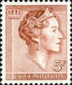 Grand Duchess Charlotte facing Right (5 Fr. red brown)