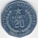 20 Ariary (new incuse motto "B")