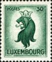 Heraldic Lion with Crown (30 c. green)