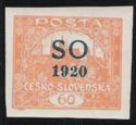 Hradcany at Prague - overprint S O 1920