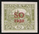Hradcany at Prague - overprint S O 1920