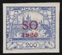 Hradcany at Prague - overprint S O 1920