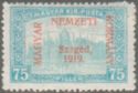 Red overprint: 'Magyar Nemzeti Kormány, Szeged, 1919.'