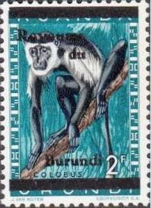 Mantled Guereza overprinted "Royaume du Burundi"