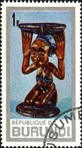 Stamp: Seat of a chief of Bulaba-tribe (Burundi(UNESCO museum Bujumbura ...