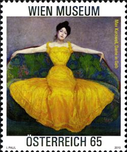 Stamp: Wien Museum - Max Kurzweil - "Lady in Yellow" (AustriaMi:AT  2859,Sn:AT 2247,Yt:AT 2687,Sg:AT 3022,ANK:AT 2887,Un:AT 2684,WAD:AT013.2010