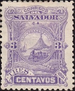 Locomotive and volcano