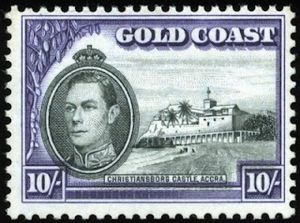 Stamp: King George VI and Christiansborg Castle (Gold Coast(King George ...