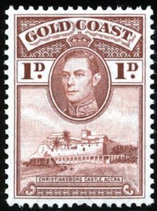 Stamp: King George VI and Christiansborg Castle (Gold Coast(King George ...