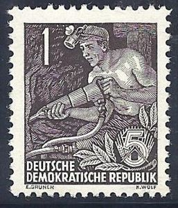 Stamp: Coal Miner (Germany, Democratic Republic (DDR)(Five-year