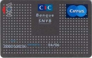 Bank Card: Cirrus Card (Banque SNVB, France) Col:FR-CR-0001