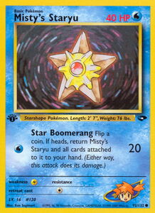 Game Card: Misty's Staryu (Pokmon TCG(Gym Challenge Set - First Edition) Col:PKM-GCSFE-EN092 Game Card: Misty's Staryu (Pokmon TCG(Gym Challenge Set - First Edition) Col:PKM-GCSFE-EN092